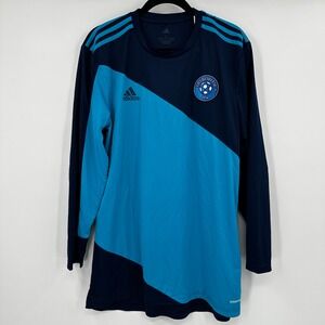 Adidas Triboro SC Soccer Jersey Men Large Navy Blue Long Sleeve AEROREADY Padded